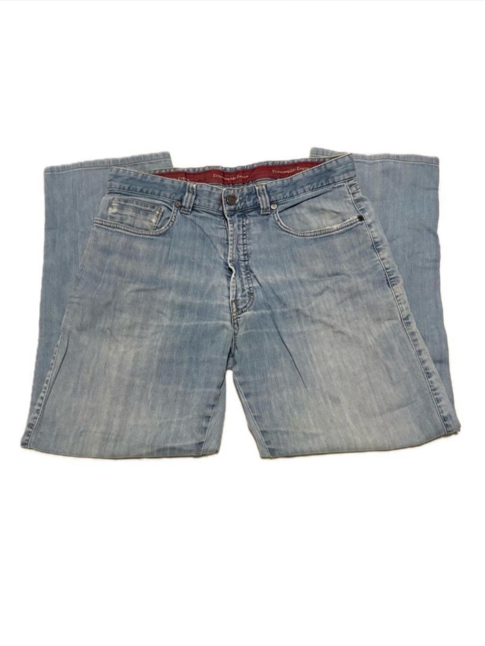 Ermenegildo Zegna Cropped Jeans Womens Size 32 Light Wash Made In Italy